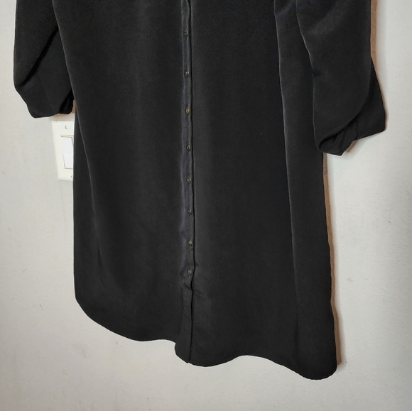 Motherhood maternity black roll tab button front shirt dress.  Size large. - Picture 10 of 16